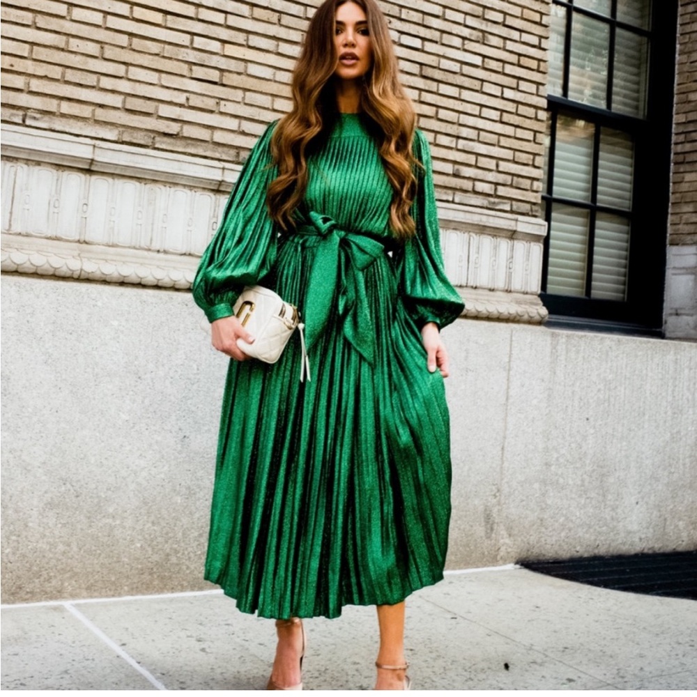 Runway Marc Jacobs Green Pleated Dress NWT
